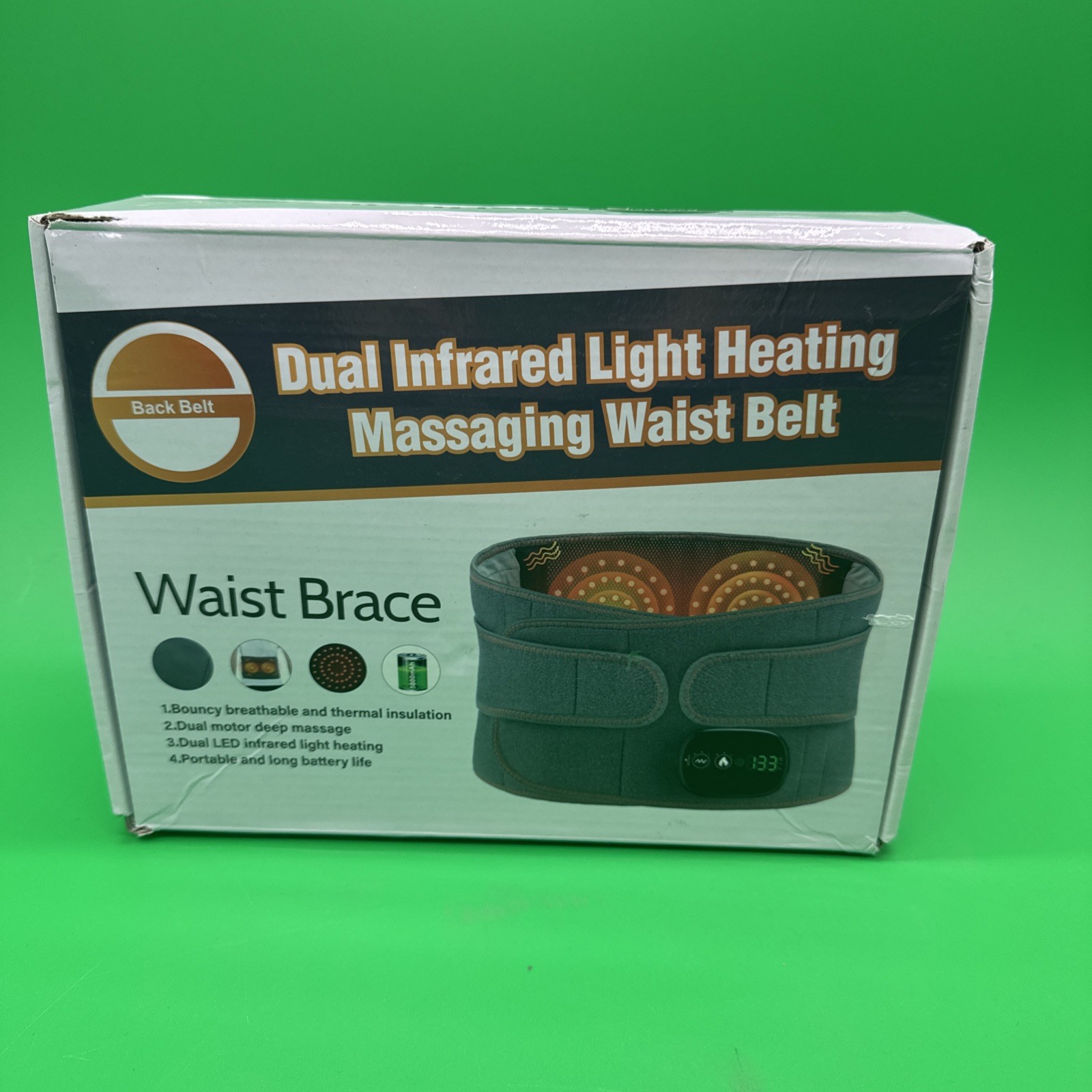 Massage Belt Electric Infrared Heated with Back Support Waist Vibration Massager
