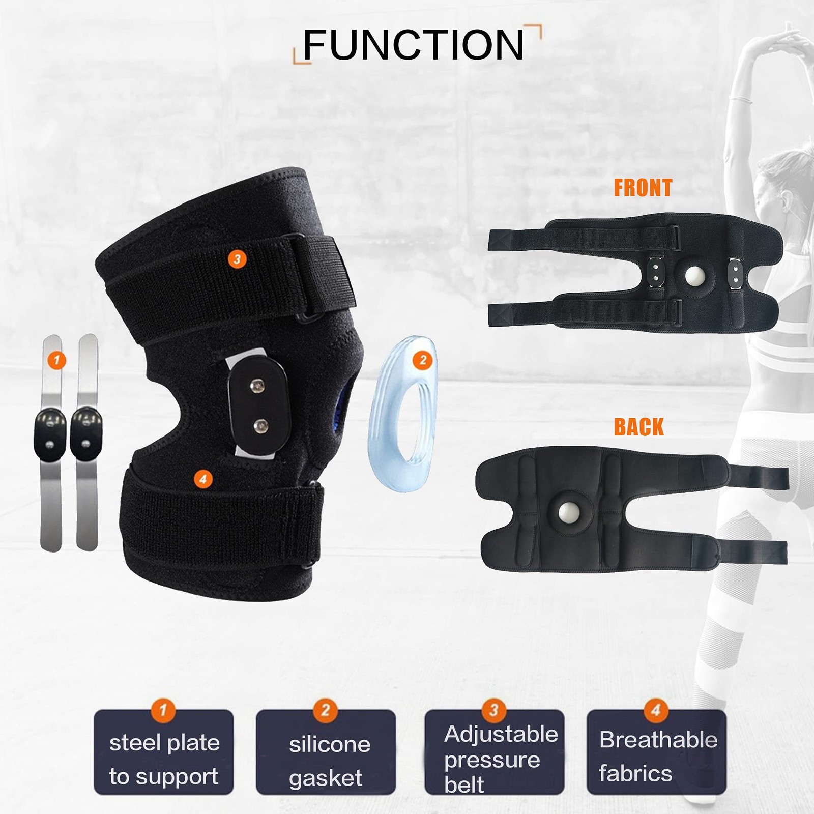 Plus-Size Decompression Knee Brace, Stable Support of The Knee, Effective Rel…