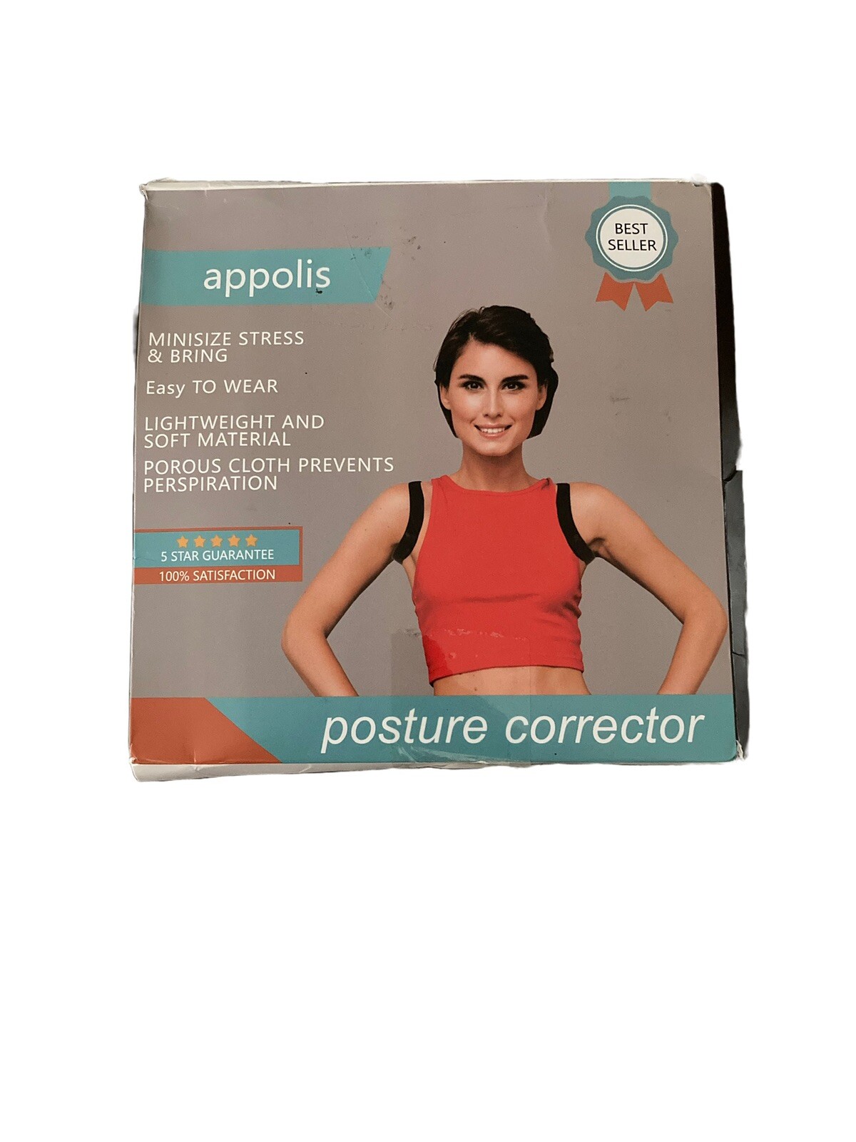 Appolis Posture Corrector Adjustable Back Brace Shoulder Support Unisex-Open Box