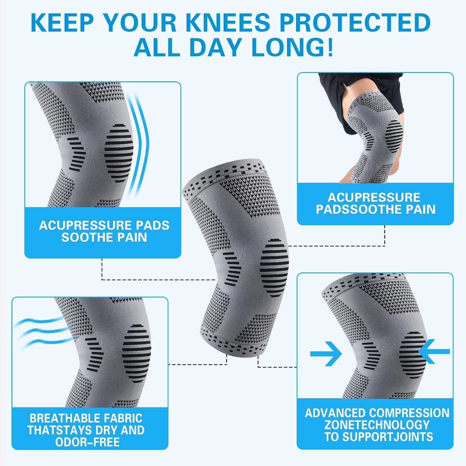 Breathable Bamboo Knee Compression Sleeve – Pain Relief for Active Lifestyles