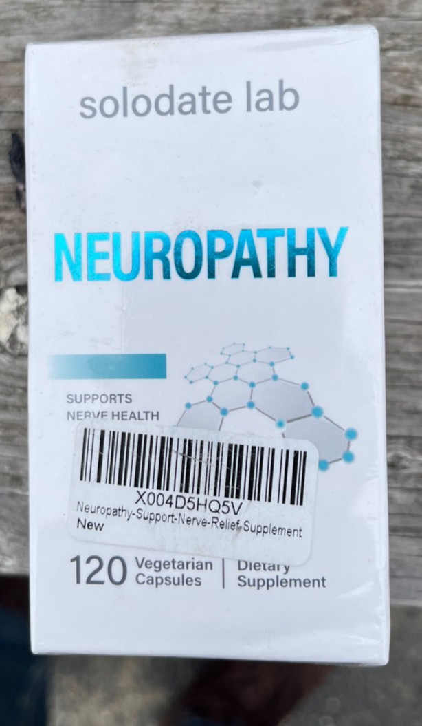 Solodate Lab Neuropathy Relief for Feet, Hands, Toes, Back, Neck – 120 Vegetrian