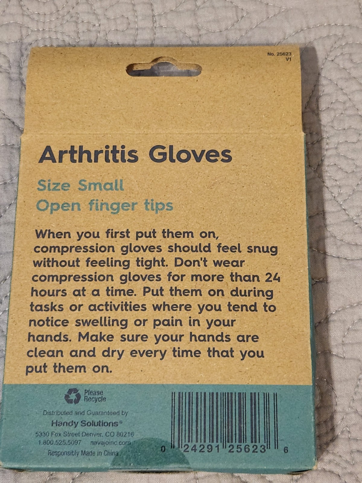 ~NEW~ Handy Solutions Fingerless Compression Gloves for Arthritis – Size Small