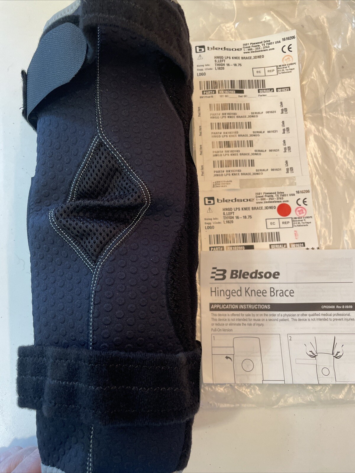 Bledsoe Hinged LPS Patella Knee Brace, Small, Left Knee