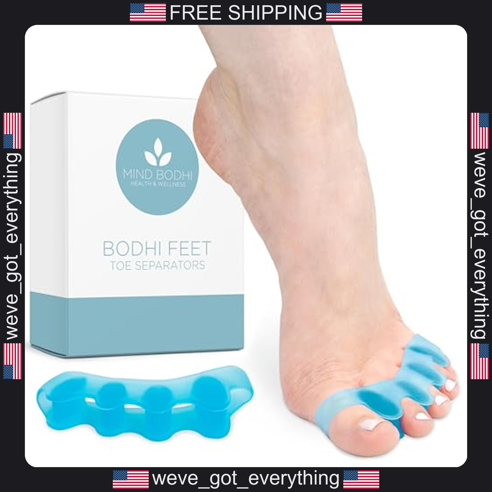 2 Pairs Medical Grade Gel Toe Separators for Foot Alignment