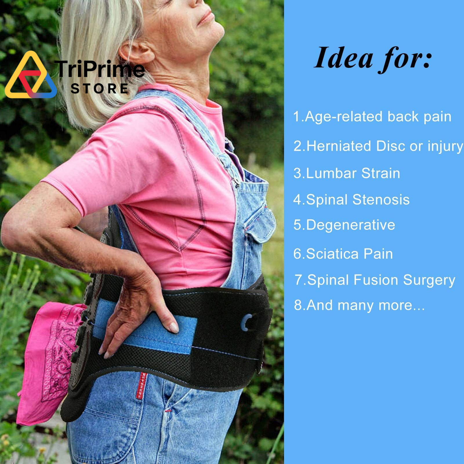 Back Brace with Maximum Decompression Plate & Adjustable (S/M fit belly 23.5″-33
