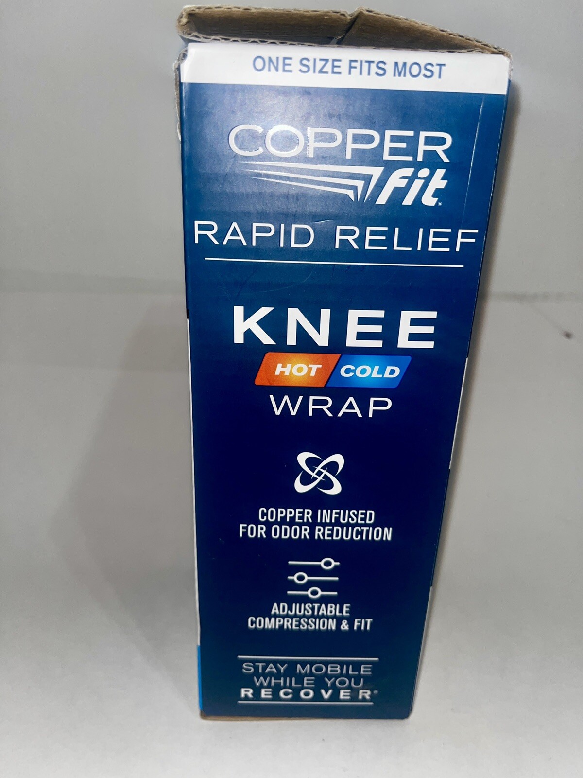 Copper Fit Rapid Relief Knee Compression Hot Cold Therapy Adjustable Wrap Black
