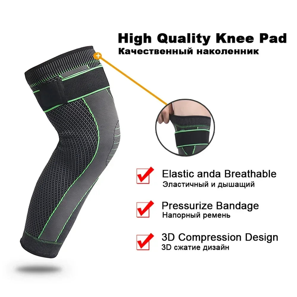 1/2Pcs Full Leg Compression Sleeve with Compression Strap for Women Men Long Leg