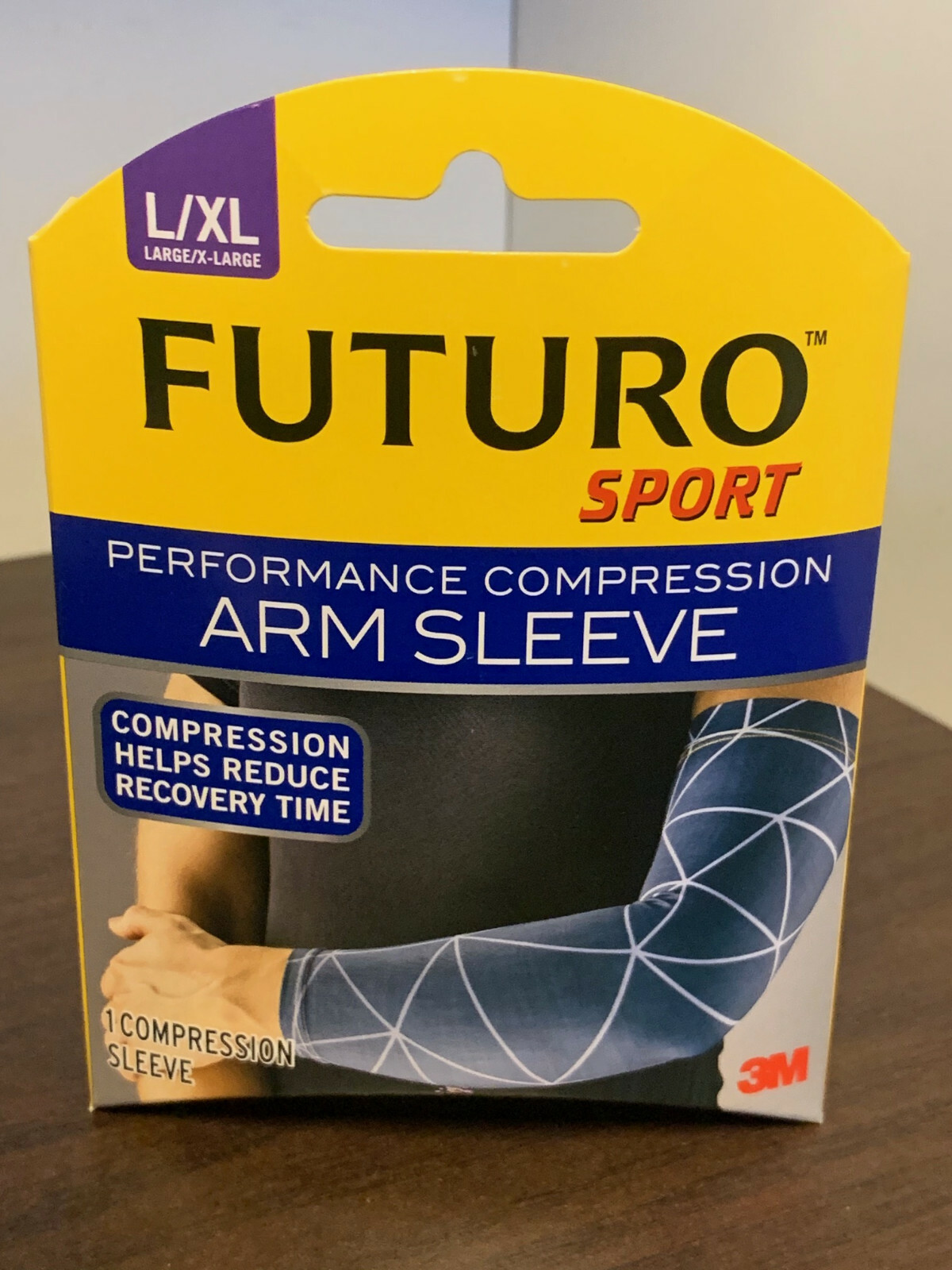 L/XL Extra Large Gray Compression Arm Sleeve Futuro Sport 3M wrap brace NIB