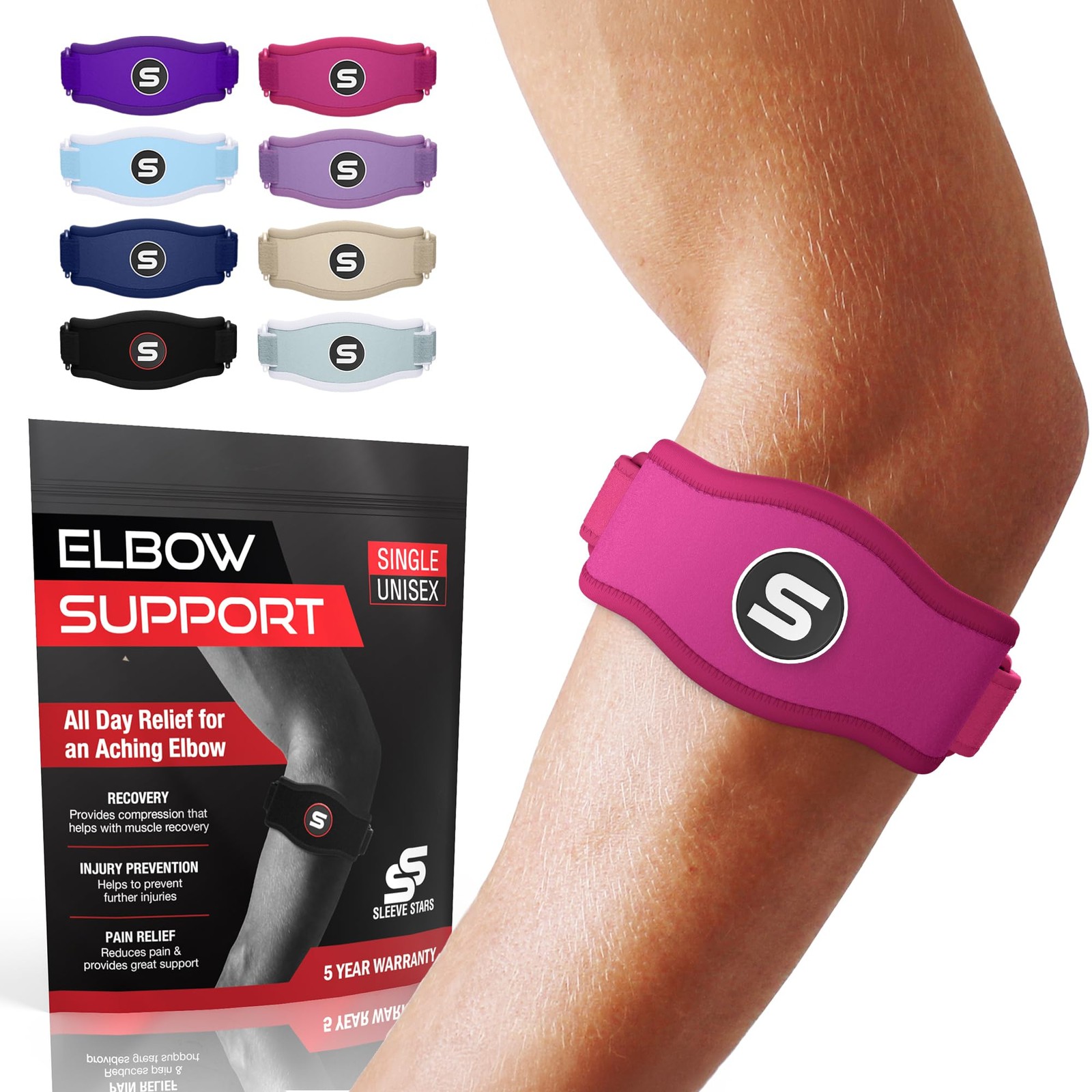 Sleeve Stars Tennis Elbow Brace for Men & Women, Tennis Elbow Strap Tendonitis A