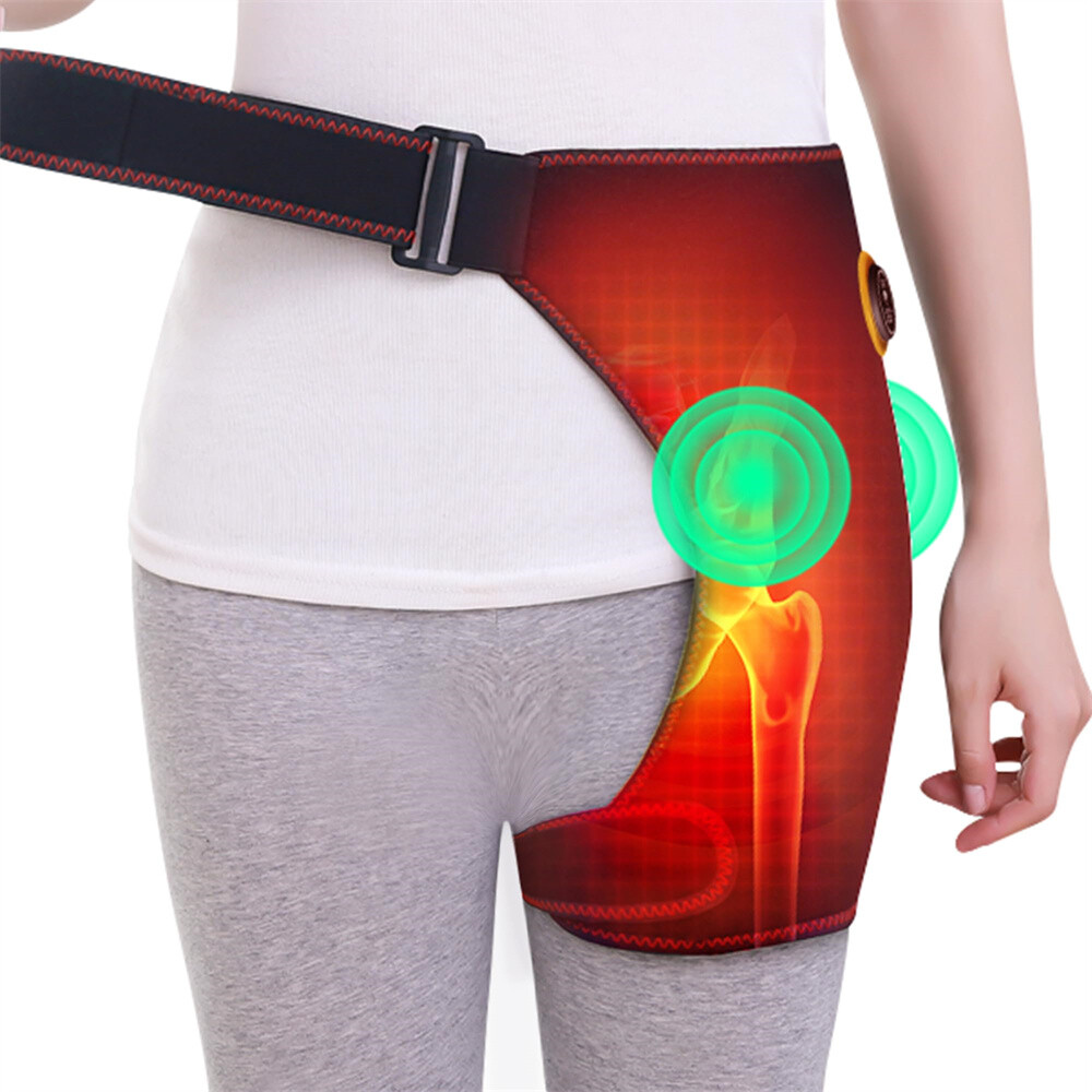 Electric Heated Hip Brace 3 Modes Vibration Hip Massage Thigh Support Wrap D06