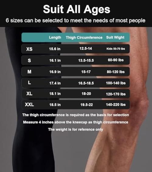 SUJAYU 2 Pairs Full Leg Compression Sleeve, Calf XX-Large Black+black