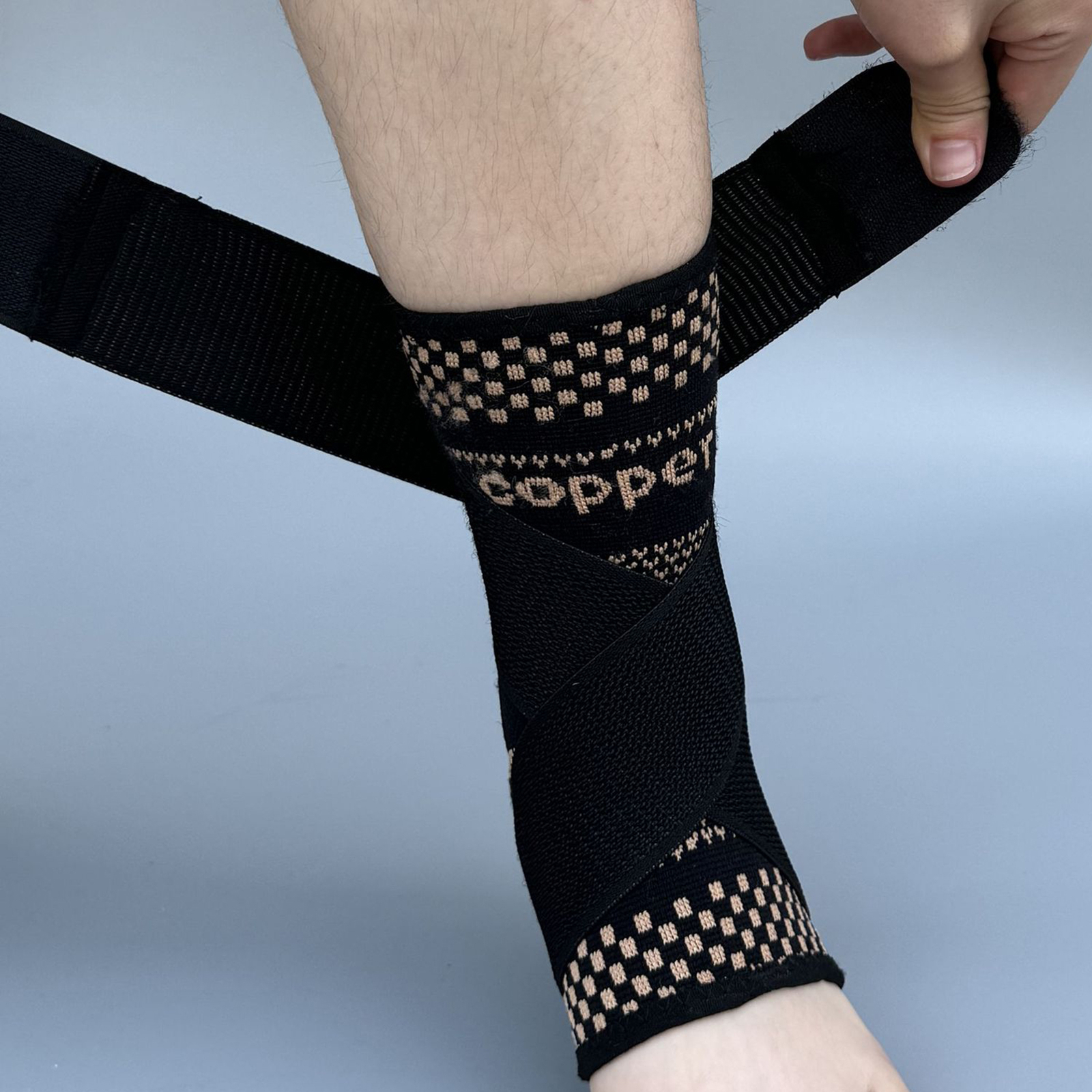 Copper Ankle Support Brace Arthritis Compression Sleeve Foot Pain Relief Sprain