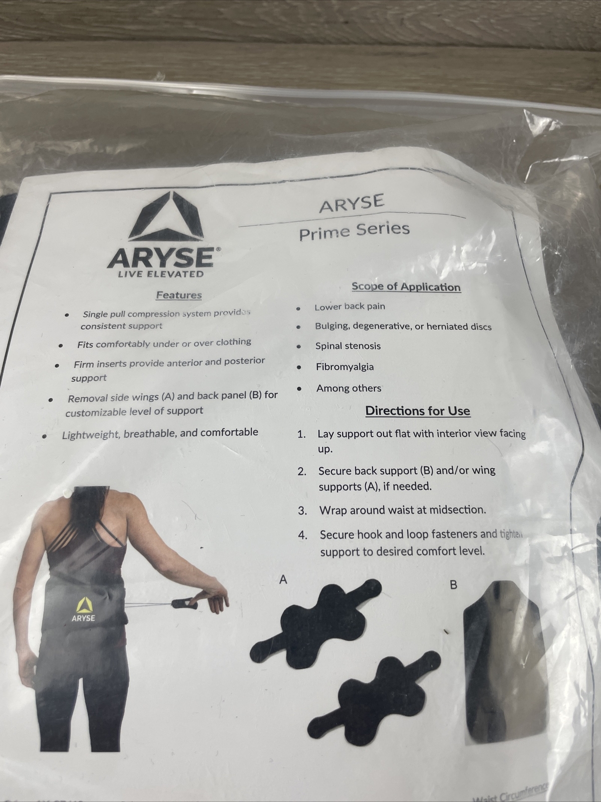 Aryse Prime Series Back Brace Large AY-37/50-103 1ct