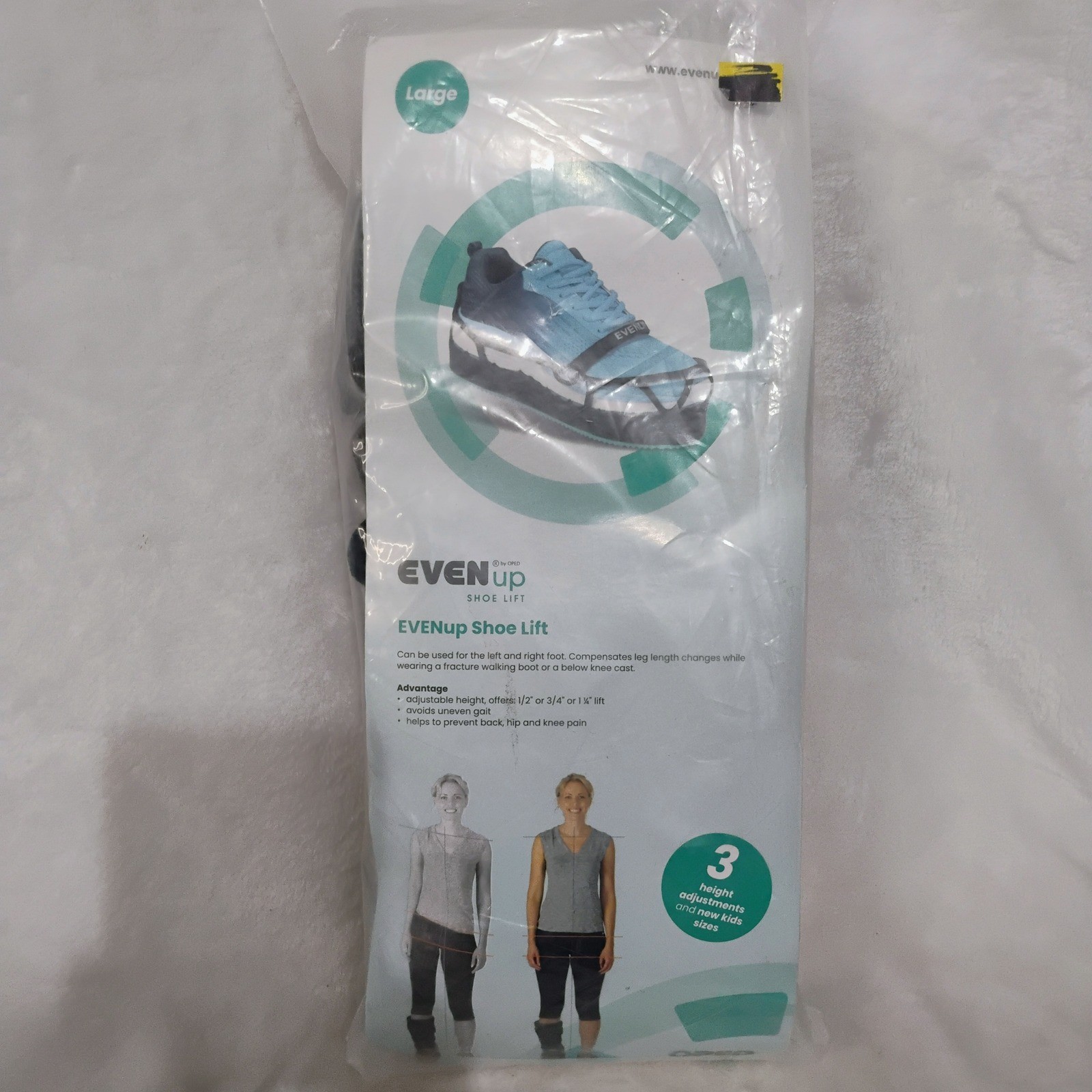 EVENup Shoe Lift OPED Adjustable Leg Length Compensator Sz Large Men Women