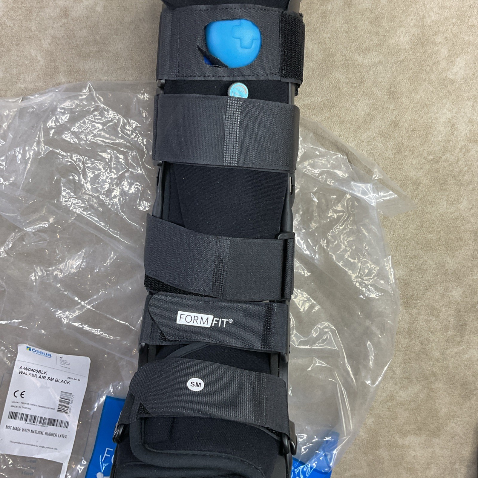 Ossur Boot Air Equalizer Hi-Top Form Fit Walking A-W0400BLK Black NEW
