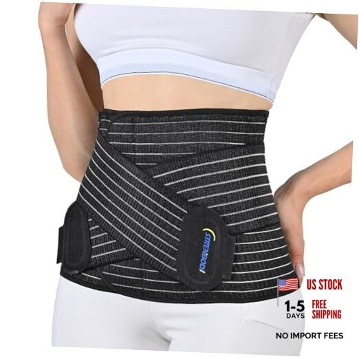 Abdominal Binder Post Surgery Postpartum Belly Band, C-section Belly Black S/M