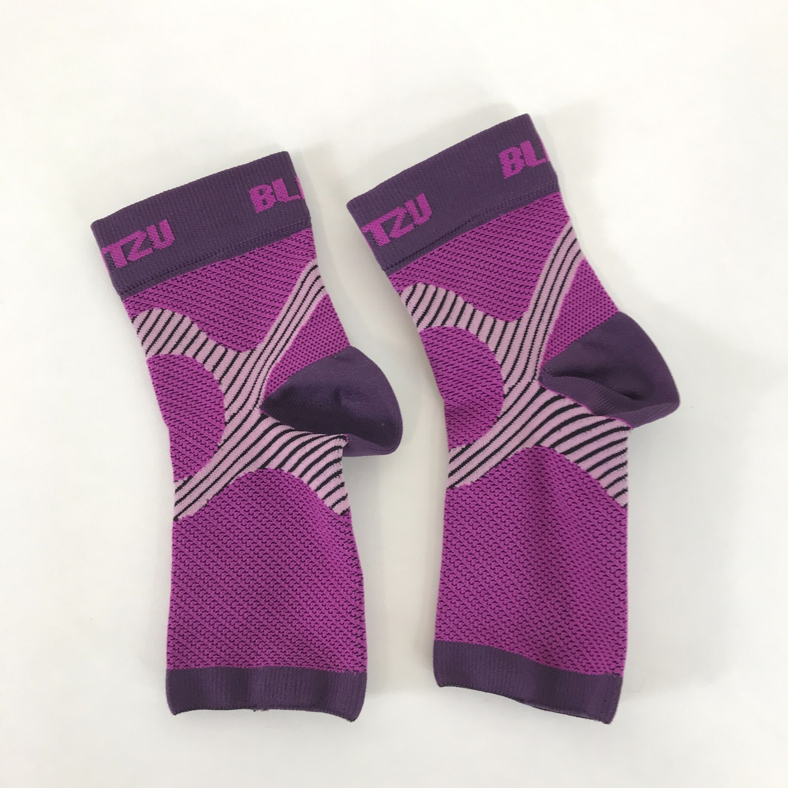 New Blitzu Compression Performance Foot Sleeves Purple Large Unisex