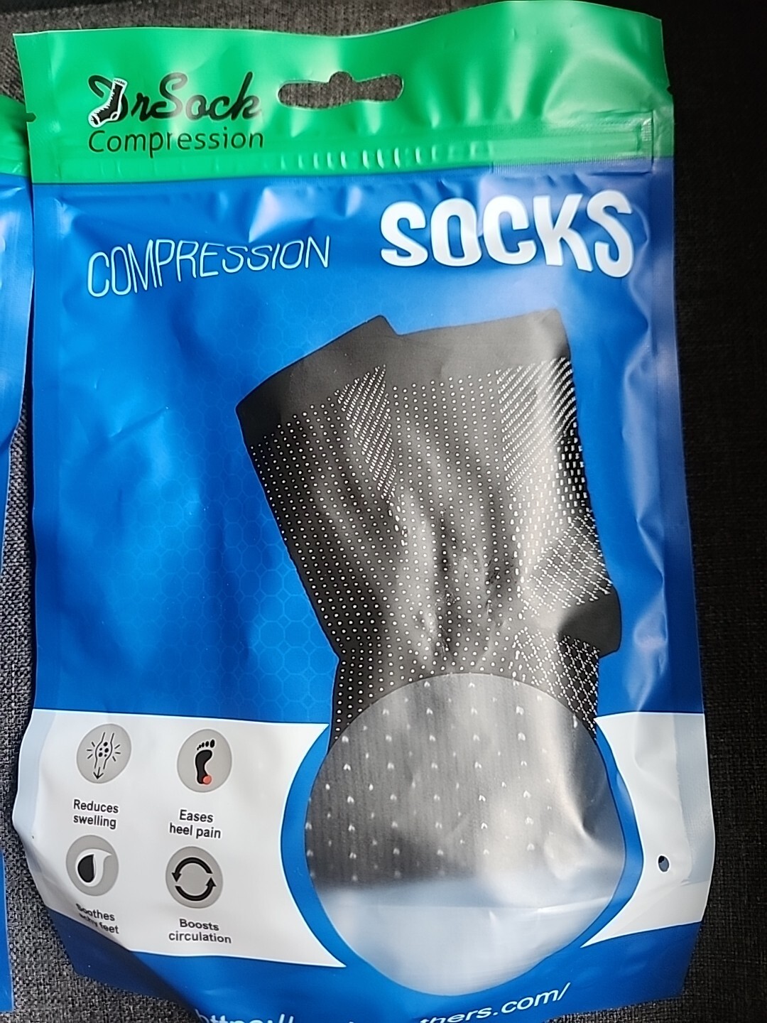 DR. SOCK COMPRESSION SOCKS One Size SEAMLESS INCREASE CIRCULATION NEW 2 PAIR US