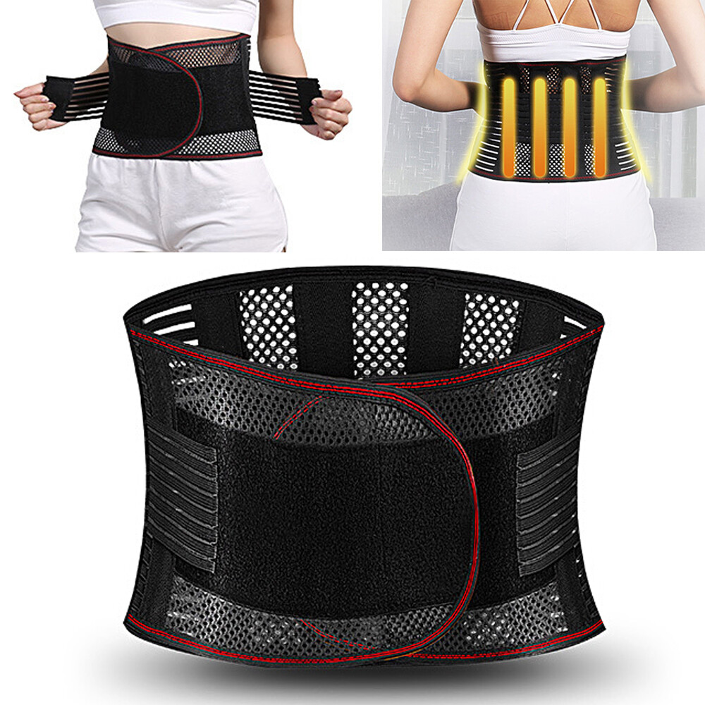 Men Copper Back Pro Compression Belt Adjustable Lower Lumbar Back Brace Support