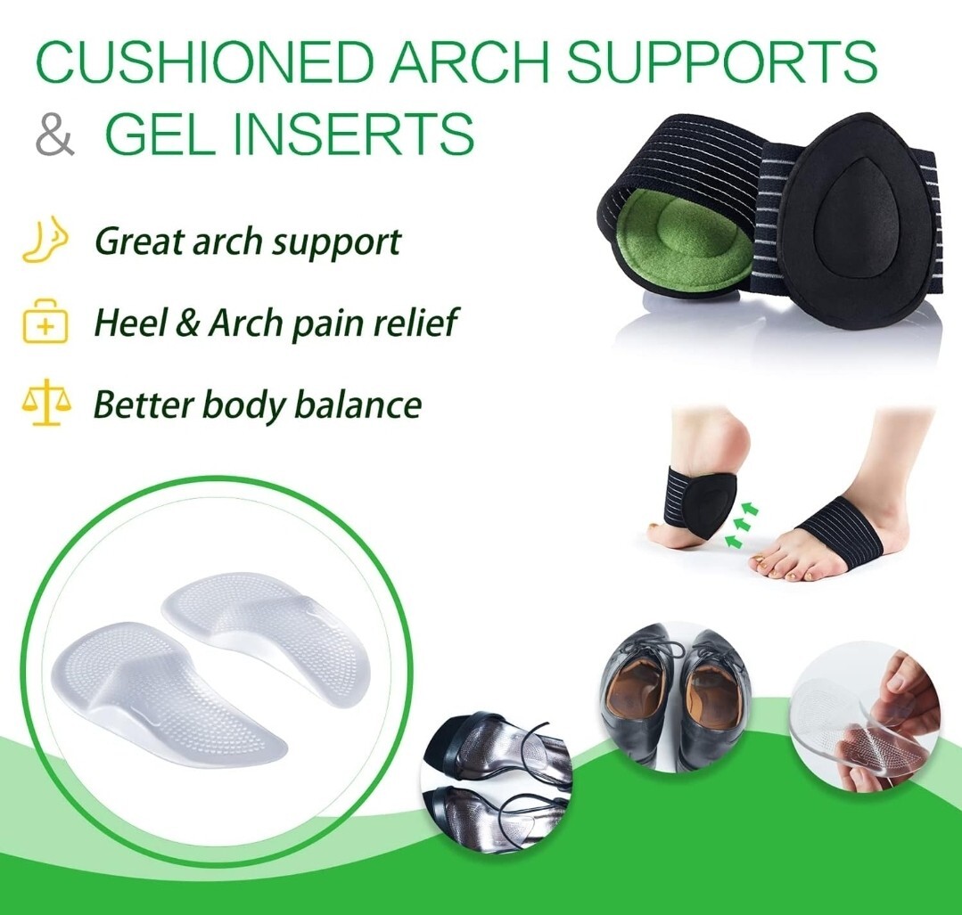 Plantar Fasciitis Foot Pain Relief Kit-9pcs Heel & Arch Pain Relief, Strong Ankl