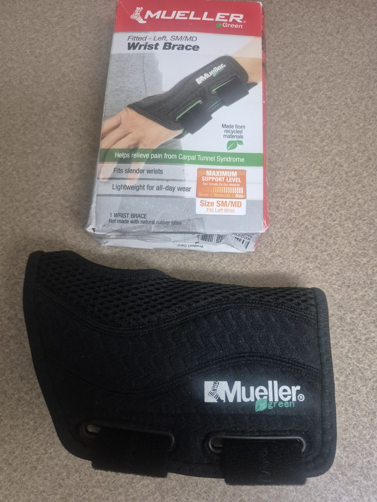 MUELLER Fitted Left Wrist Brace -, SM/MD – 1 Brace