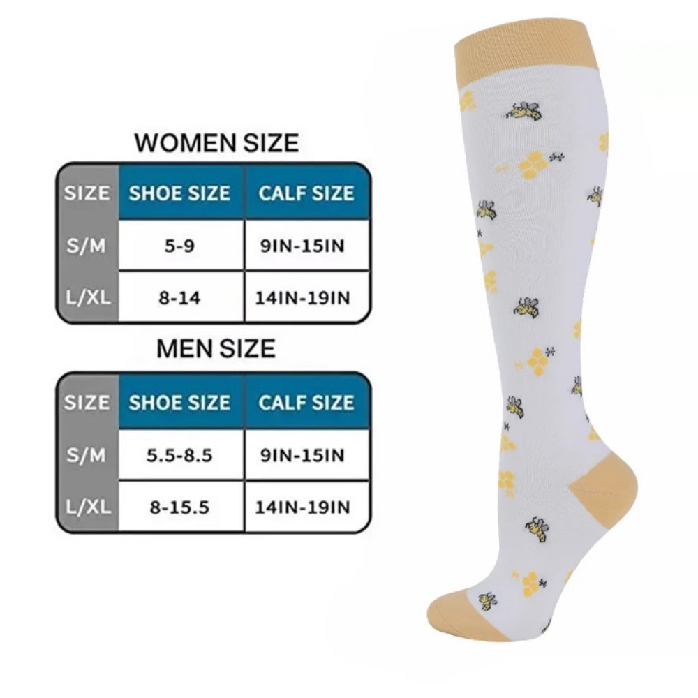 3/4/6 Pairs Compression Socks Knee High 30MmHg Medical Nursing Fitness Socks