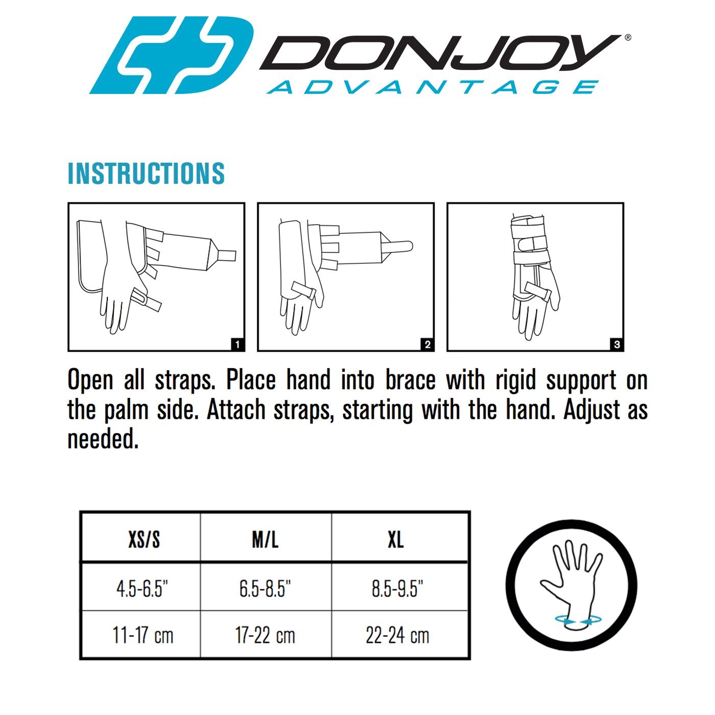 DonJoy Advantage Right Hand Stabilizing Elastic Wrist Brace Right Gray X-Large