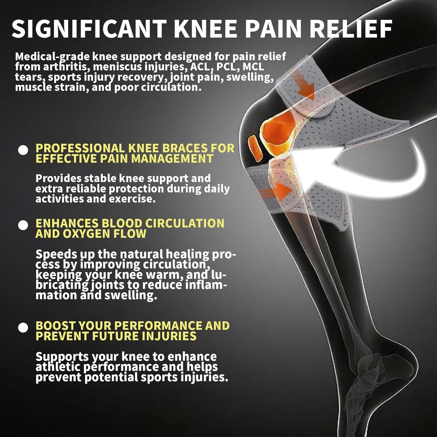 Knee Support Booster Brace with Spring-Powered Joint Assistance – Designed