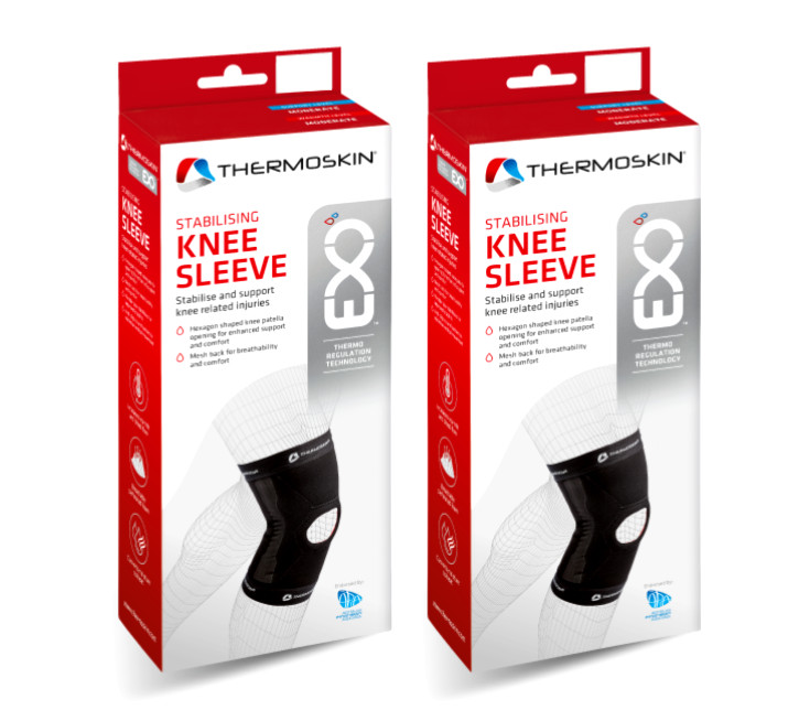 2 x Thermoskin Exo Stabilising Knee Sleeve Large 85110 for Knee Related Injuries