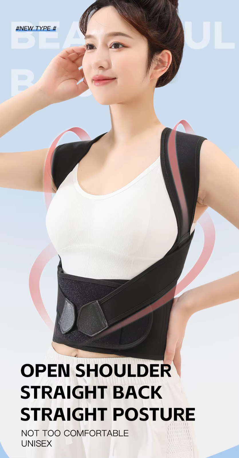 Adjustable Posture Corrector Back Shoulder Support Correct Brace Belt Men Women