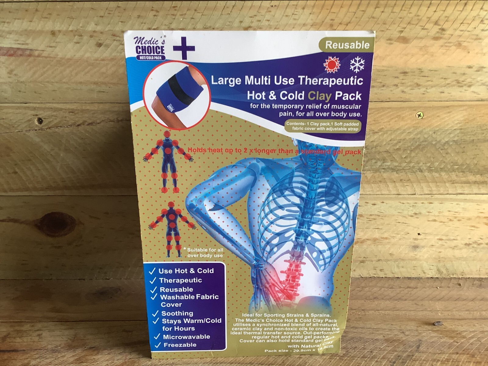 MEDIC’S CHOICE LARGE MULTI USE THERAPEUTIC CLAY PACK – HOT AND COLD USE