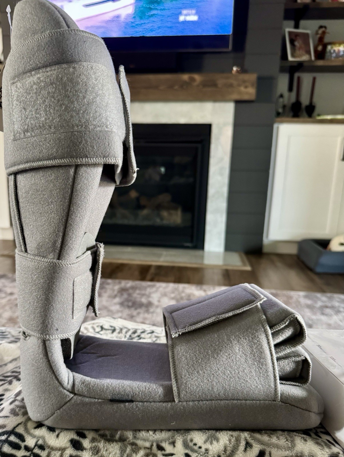 Vive Soft Night Splint Plantar Fasciitis Foot Brace Large Gray Adjustable