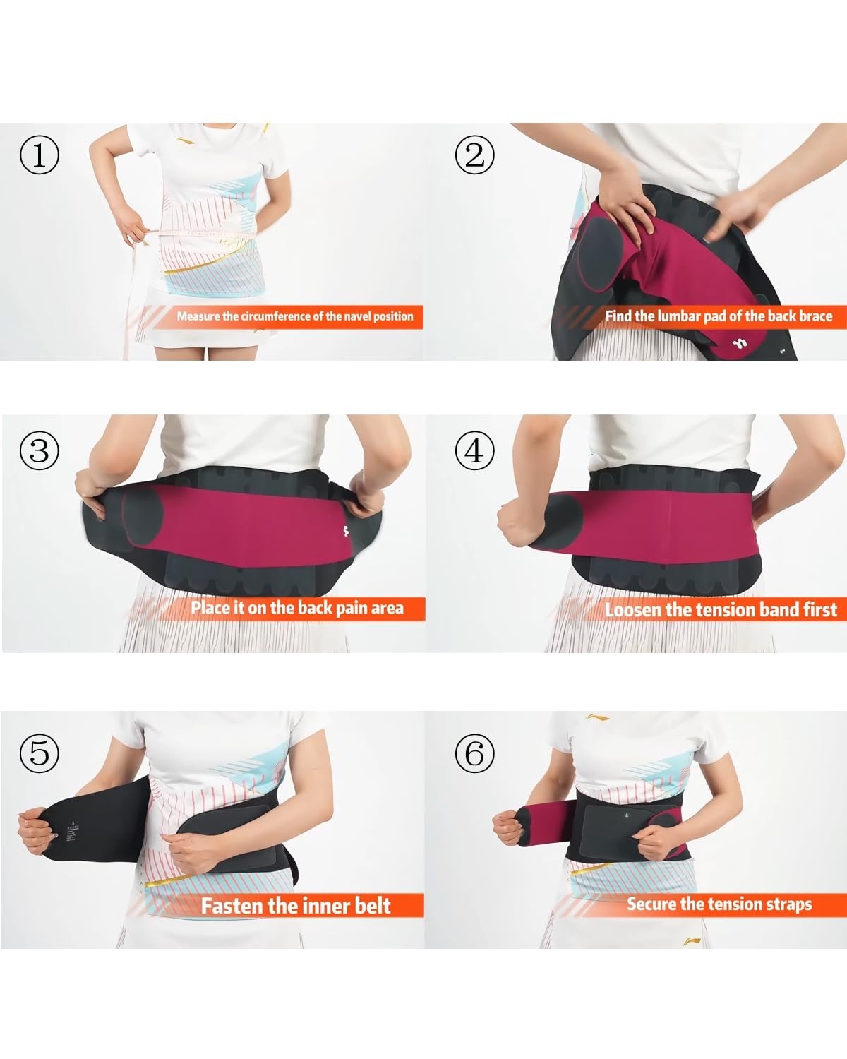 Lightweight 3D Lumbar Back Brace with Seamless Yoga Fabric – Adjustable Support