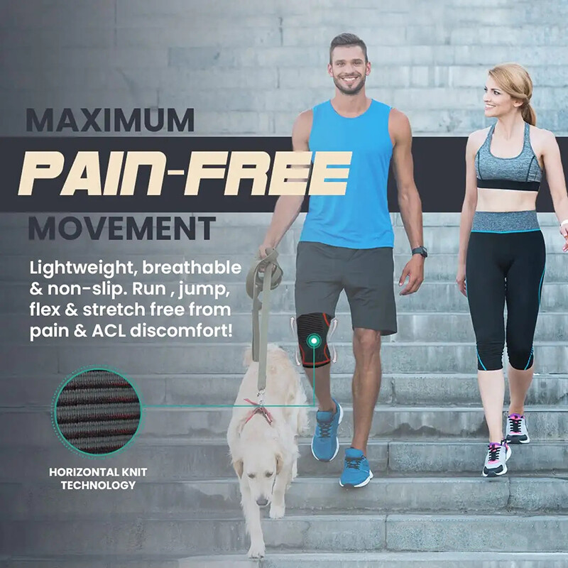 Knee Brace Compression Sleeve Support Sport Fitness Joint Pain Arthritis Relief