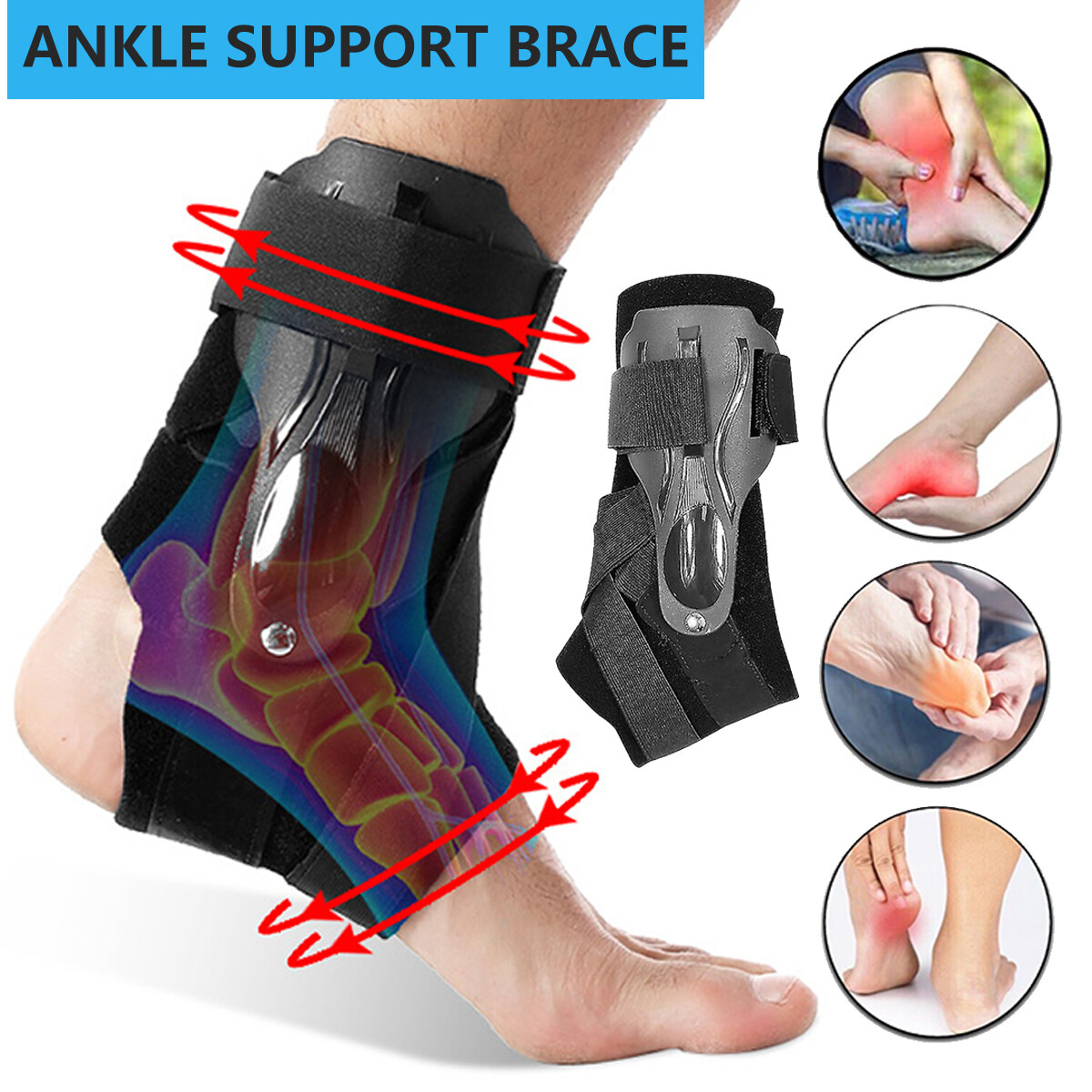 Plantar Fasciitis Splint Foot Drop Ankle Brace For Basketball Sports Sprains US