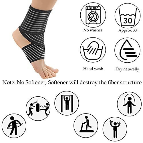 Syhood Pieces Compression Leg Wraps Bandage Adjustable Ankle,28 Inches 70 cm 4
