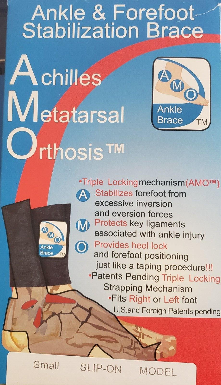 BRAND NEW!! Slip On/Adjustable AMO Ankle Brace Achilles Metatarsal Orthosis