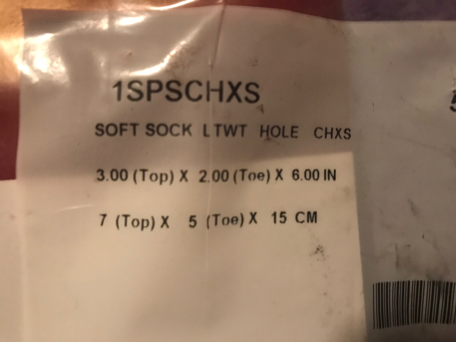 5- NEW Knit-Rite Soft Sock Prosthetic Sock 3 Ply Hole 1SPSCSHXS Child Size XS.