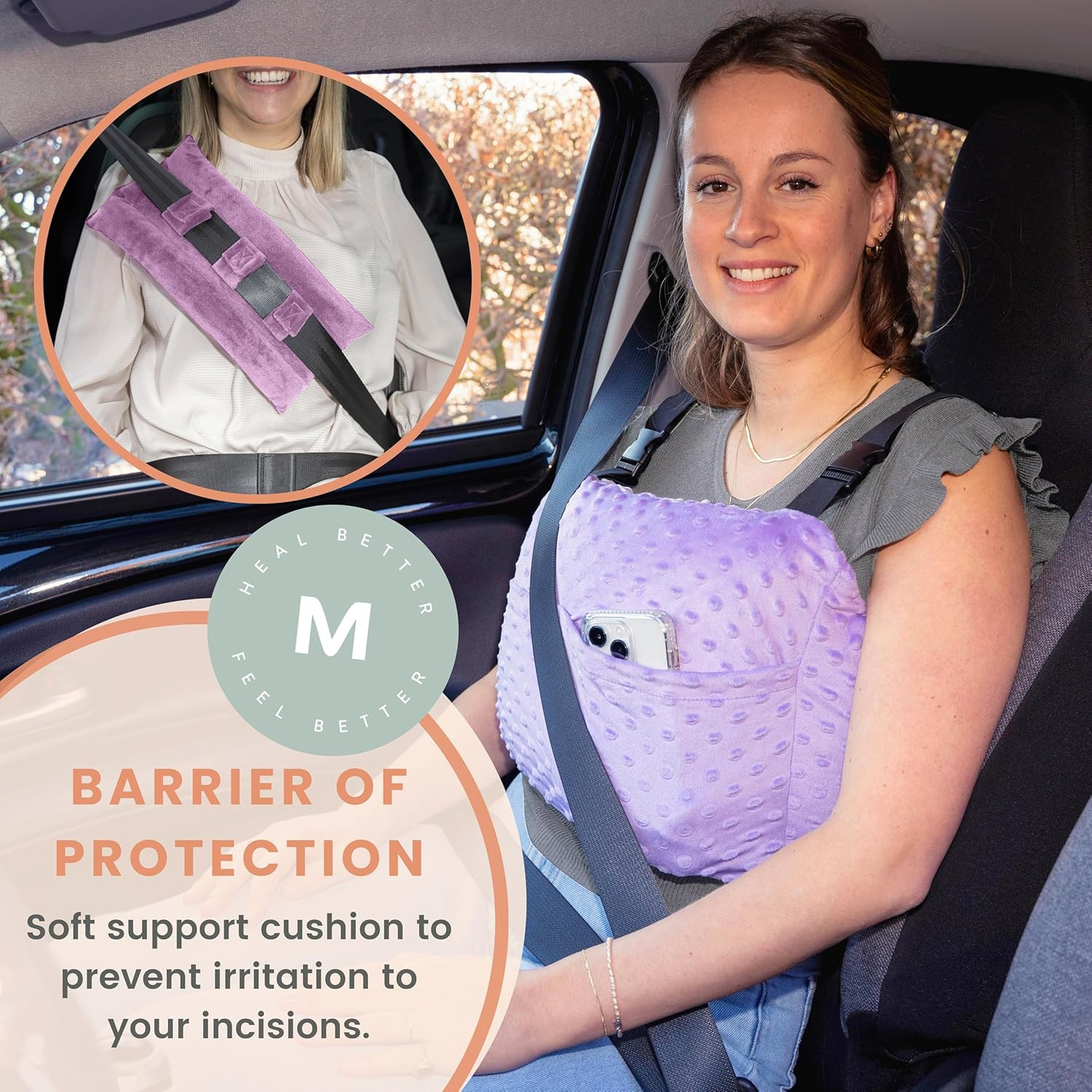 Post Mastectomy Pillow – Post Surgery Pillow for Car, Breast Reduction & Augment