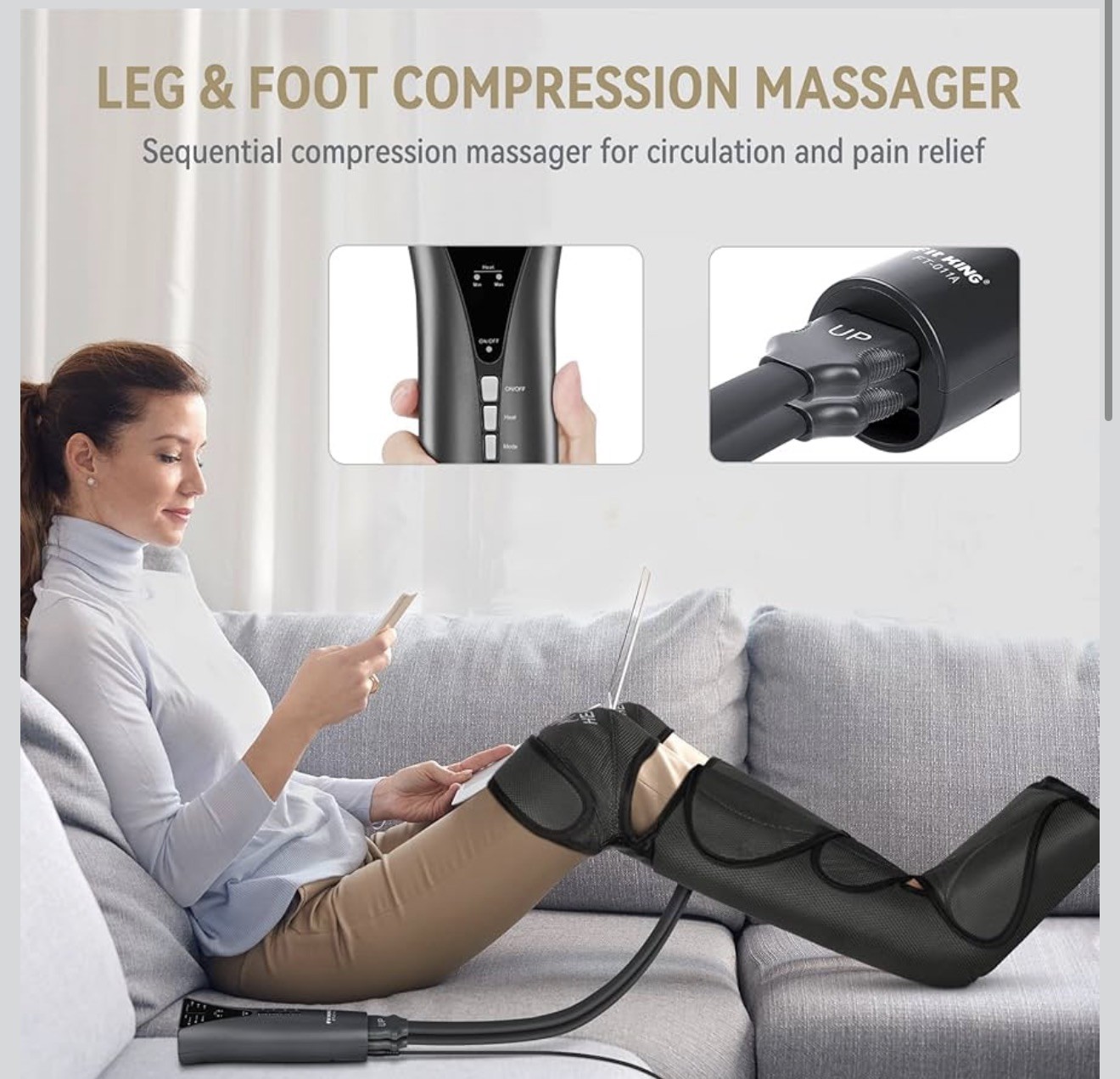 Fit King Leg and Foot Massager to Relieve Pain Swelling Edema, Circulation Sys