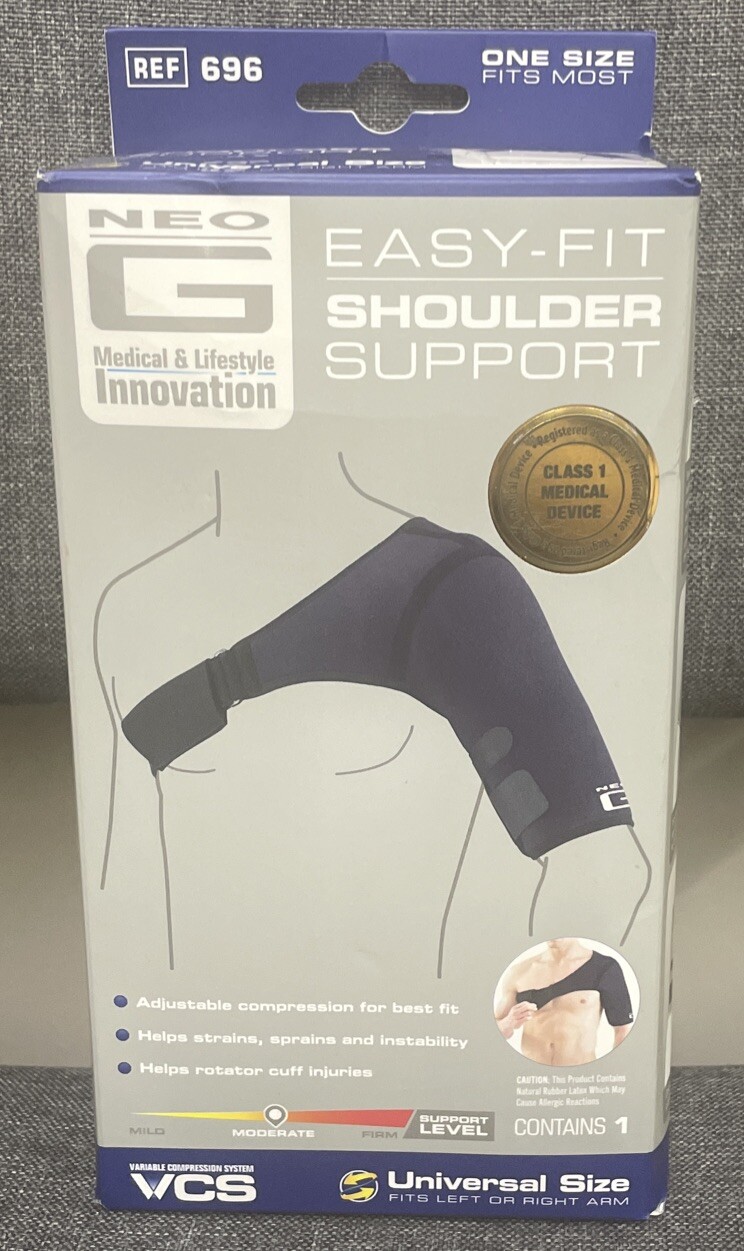 NEO G EASY-FIT SHOULDER SUPPORT UNIVERSAL SIZE LEFT OR RIGHT ARM – New Open Box