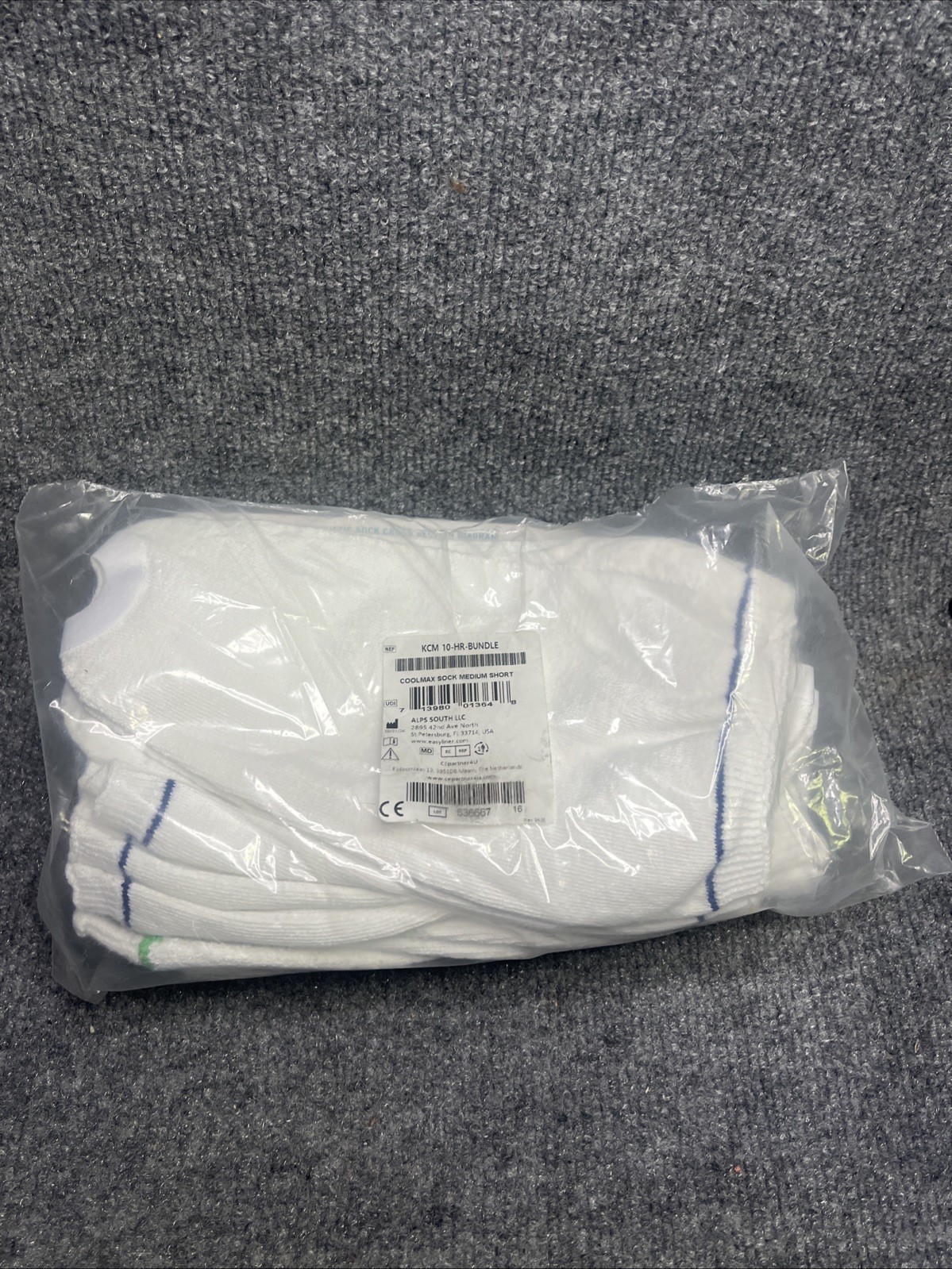 ALPS Prosthetic Coolmax Sock Medium Short w/ Hole KCM 10-HR Bundle