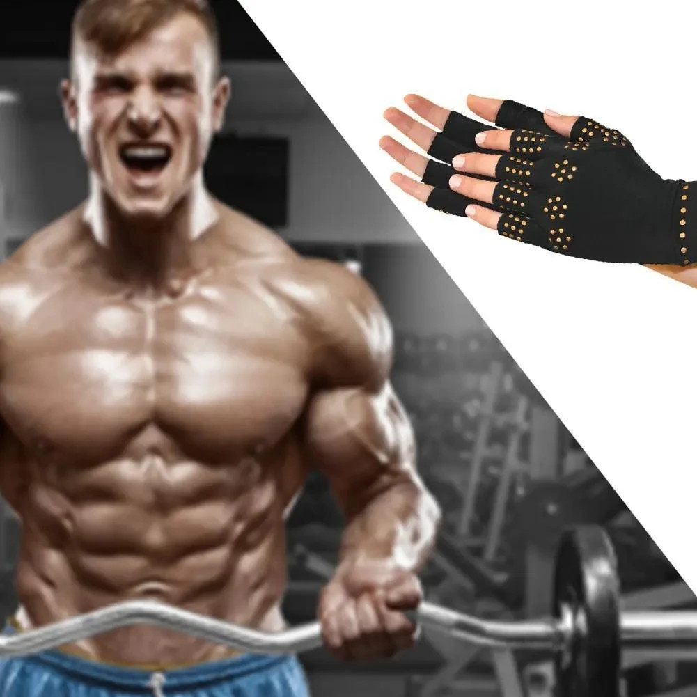 Arthritis Gloves Fingerless Magnetic Compression Support Hand Joint Pain Relief