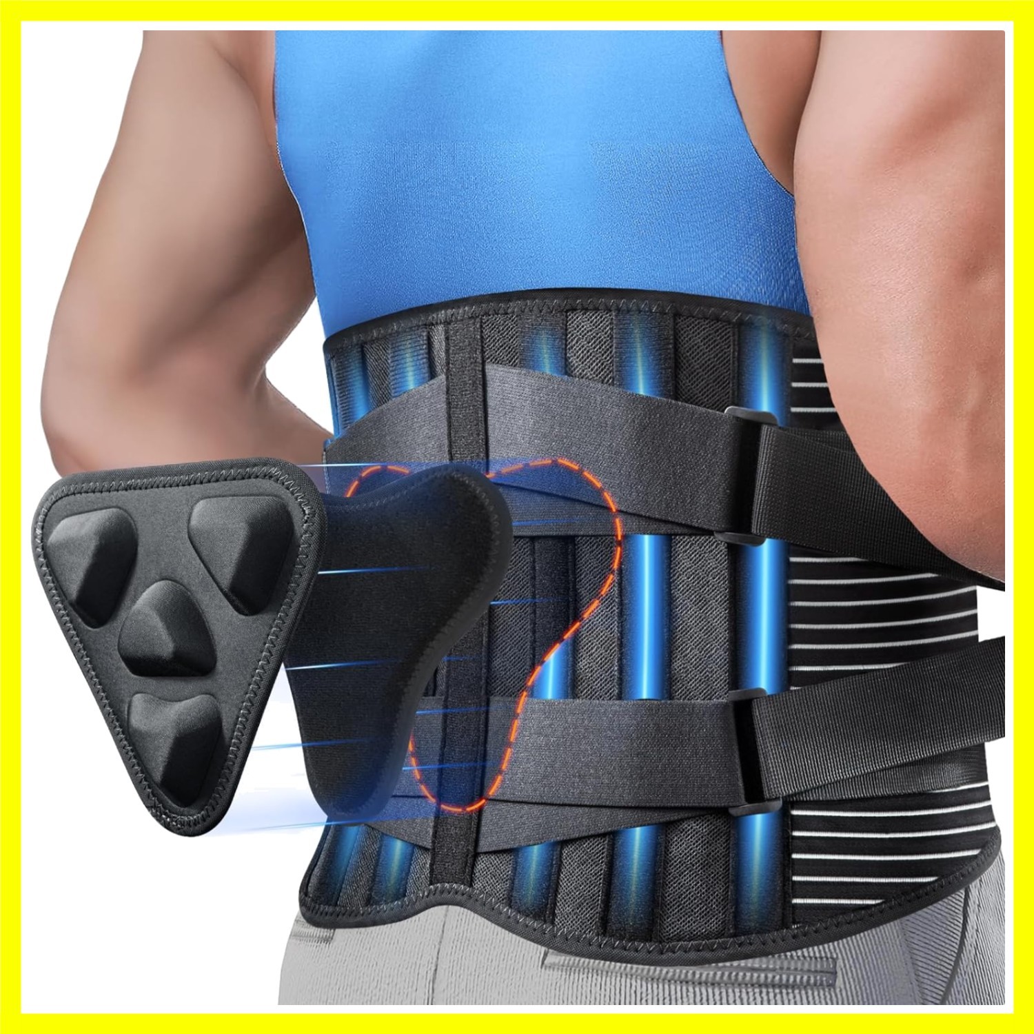 Back Brace for Lower Back Pain Relief with 3D Lumbar Pad, 6X Back Support Bel…