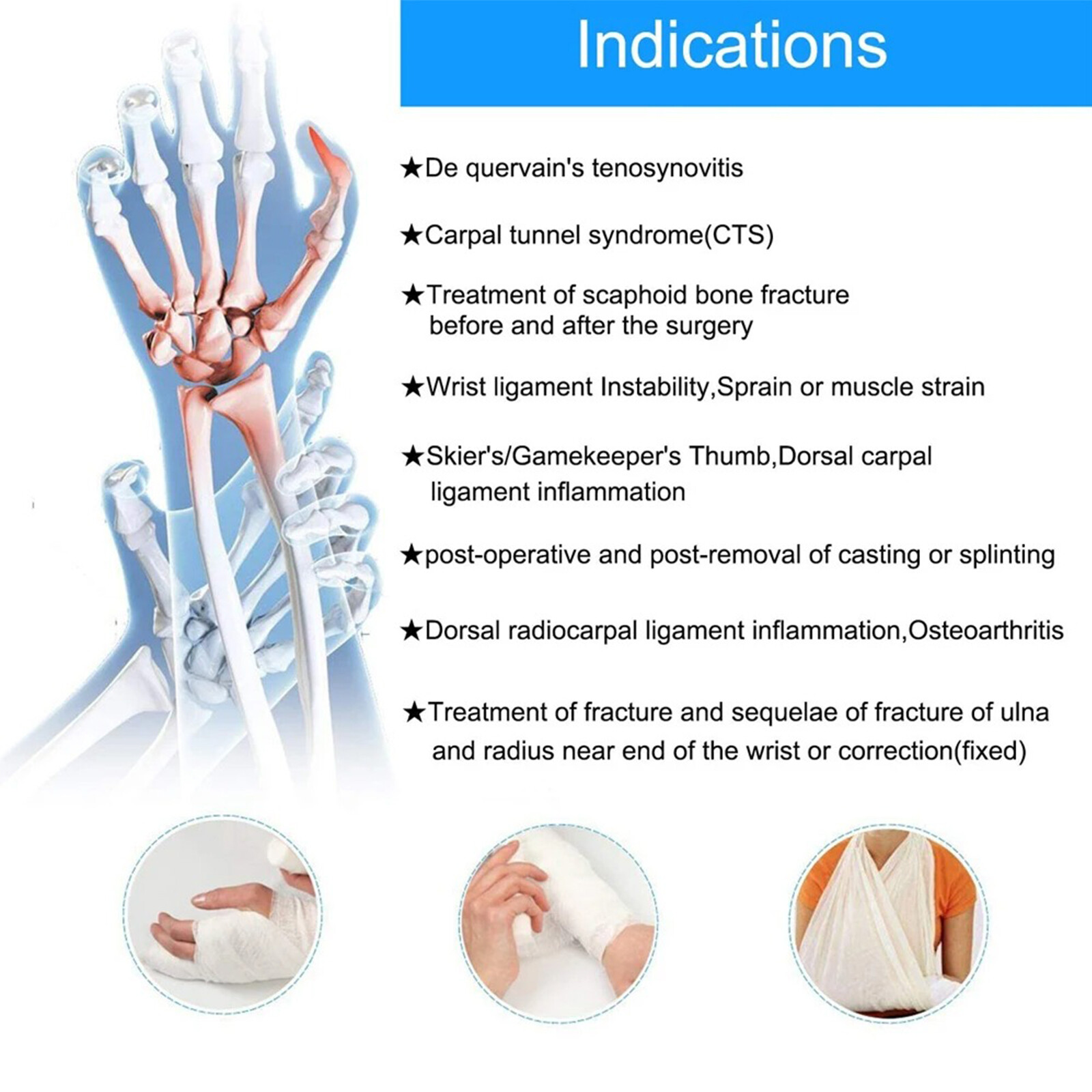 Left/Right Wrist Support Brace Splint Carpal Tunnel Hand Sprain Arthritis Sports