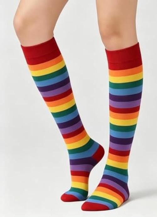 Knee High Socks for Women Men Multicolor