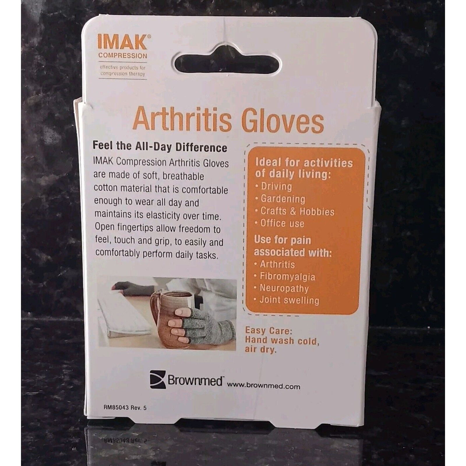 New IMAK Compression Arthritis Gloves A20172 Size Large One Pair