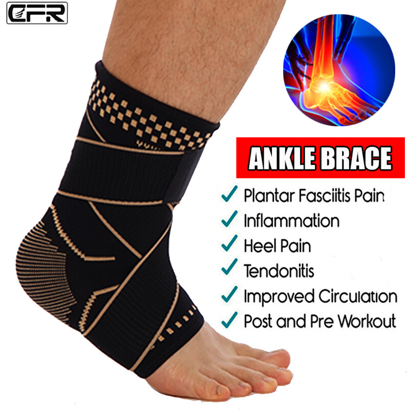 Copper Ankle Support Brace Compression Sleeve Socks Fasciitis Foot Pain Relief