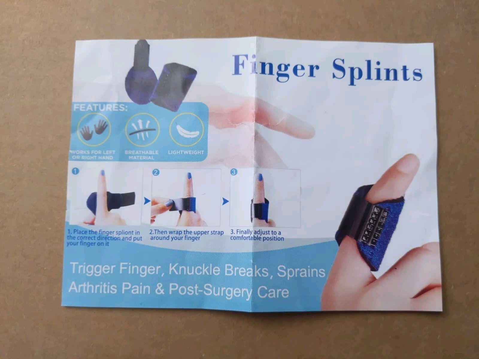 Trigger Mallet Finger Splint Brace Fracture Protector Support Adjustable Pain