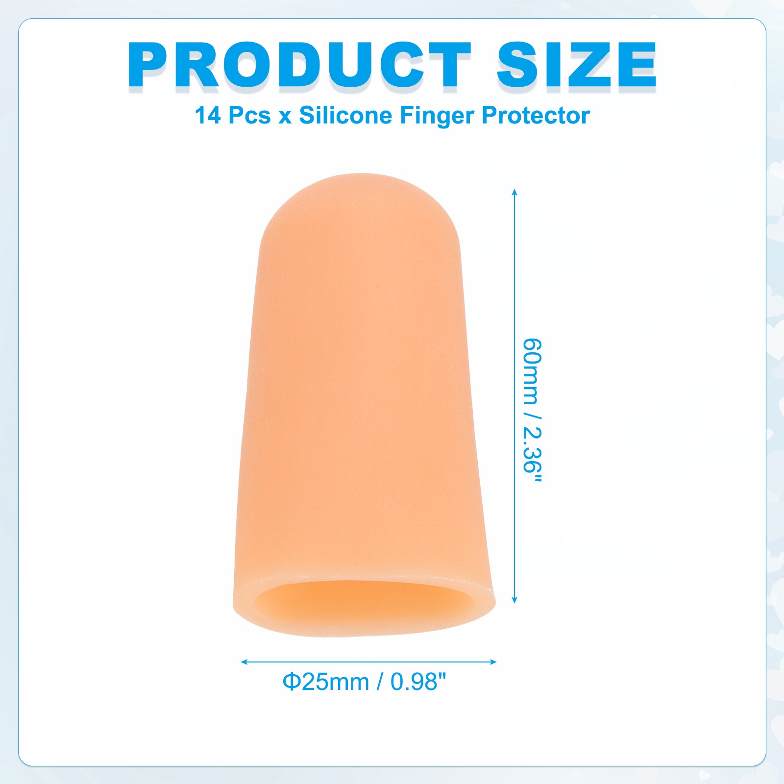 14 Pcs 2″x0.79″ Gel Finger Cots Silicone Finger Tip Protector Support Beige